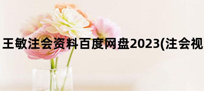 '王敏注会资料百度网盘2023(注会视频课程 百度网盘)'